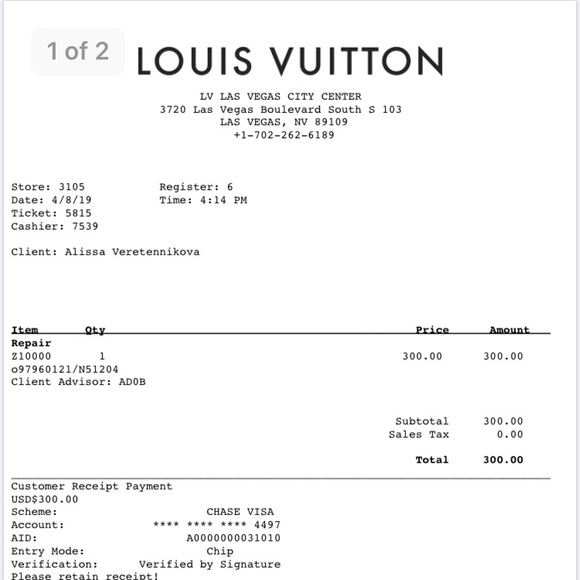 Louis Vuitton Tote damier hampstead 100% Authentic - Picture 15 of 16